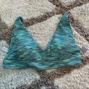 Green and Blue Aerie Swimsuit Top